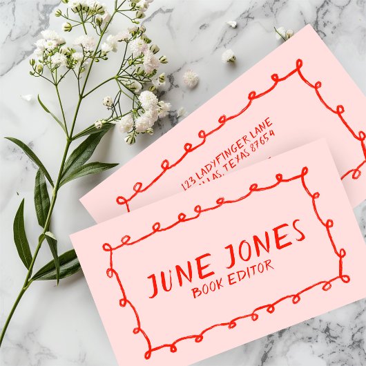 Handgemaakte Lussen Doodle Whimsical Inky Chique R Visitekaartje