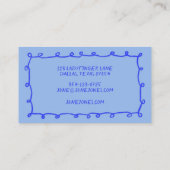 Handgemaakte Lussen Doodle Whimsical Inky Periwink Visitekaartje (Achterkant)