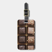 Handgemaakte luxe chocolade in een doos bagagelabel (Voorkant verticaal)
