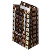 Handgemaakte luxe chocolade in een doos klein cadeauzakje (Voorkant Gekanteld)