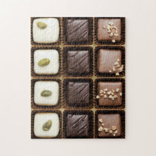 Handgemaakte luxe chocolade in een doos legpuzzel