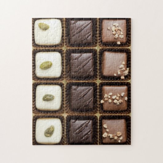 Handgemaakte luxe chocolade in een doos legpuzzel (Verticaal)