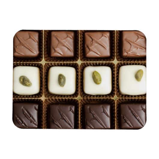 Handgemaakte luxe chocolade in een doos magneet (Horizontaal)
