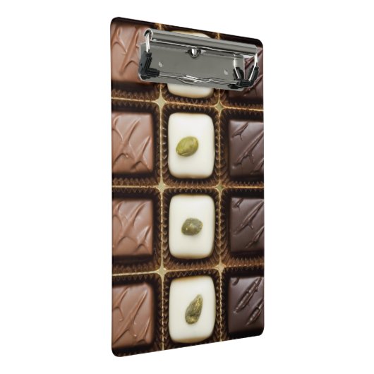 Handgemaakte luxe chocolade in een doos mini klembord (Schuin)