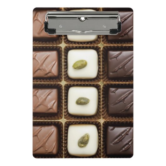 Handgemaakte luxe chocolade in een doos mini klembord (Voorkant)