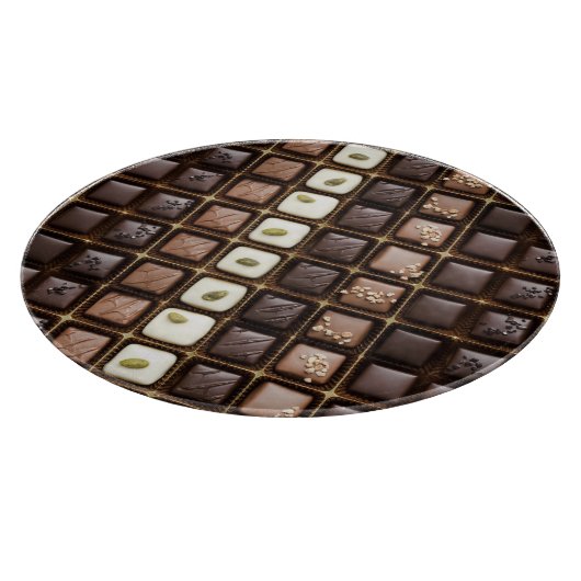 Handgemaakte luxe chocolade in een doos snijplank (Hoek)