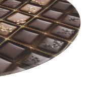 Handgemaakte luxe chocolade in een doos snijplank (Hoek)