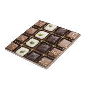 Handgemaakte luxe chocolade in een doos tegeltje (Zijkant)