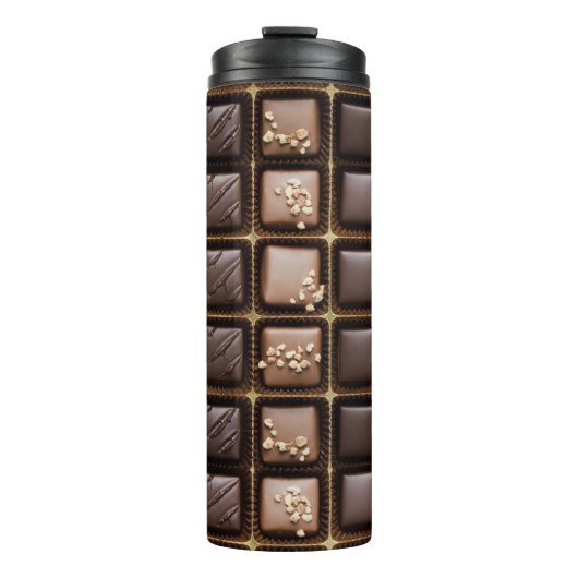 Handgemaakte luxe chocolade in een doos thermosbeker (Voorkant)