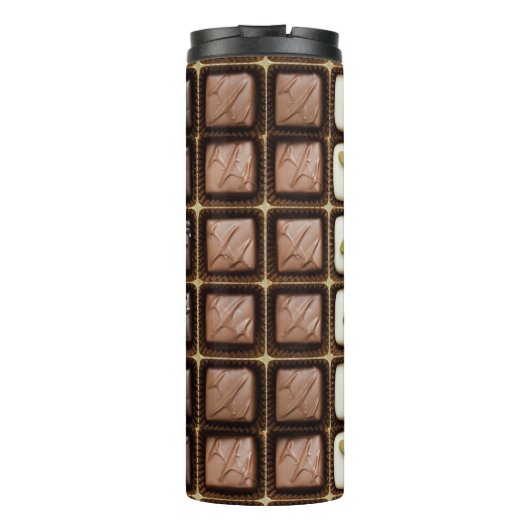 Handgemaakte luxe chocolade in een doos thermosbeker (Achterkant)