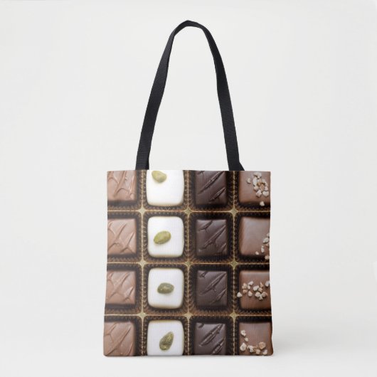 Handgemaakte luxe chocolade in een doos tote bag (Voorkant)