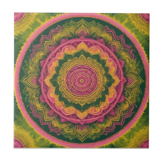 Handgemaakte Mandala Art Decorative Tegel Tegeltje (Voorkant)