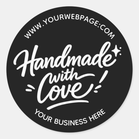 Handgemaakte Met Liefde Verpakking Sticker (Voorkant)