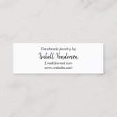 Handgemaakte minimalistische moderne pastelroze tr mini visitekaartje (Achterkant)