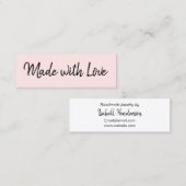 Handgemaakte minimalistische moderne pastelroze tr mini visitekaartje (Voorkant / Achterkant)