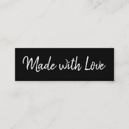 Handgemaakte minimalistische moderne zwarte en wit mini visitekaartje