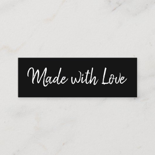 Handgemaakte minimalistische moderne zwarte en wit mini visitekaartje (Voorkant)