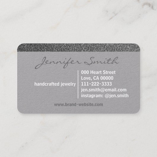 Handgemaakte minimalistische Plain Grey Simple Sty Visitekaartje (Achterkant)