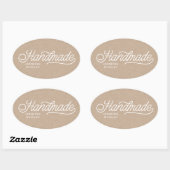 Handgemaakte Mooie Script Elegante Kraft Zakelijk Ovale Sticker (Vel)