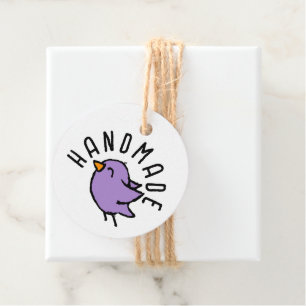 Handgemaakte Mop Cadeautekening Vogel Bedankjes Labels