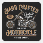  handgemaakte motorfiets Custom Design Vierkante Sticker (Voorkant)