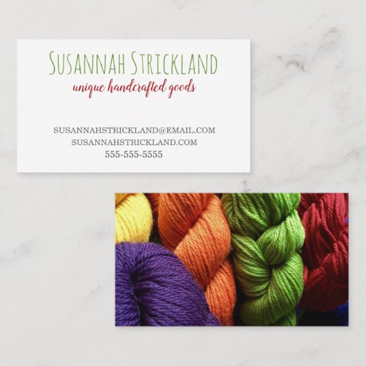 Handgemaakte multikleurencartridge visitekaartje (Voorkant / Achterkant)