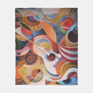 Handgemaakte Muziek Abstract Schilderen Fleece Deken