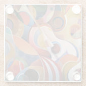 Handgemaakte Muziek Abstract Schilderen Glazen Onderzetter (Achterkant)