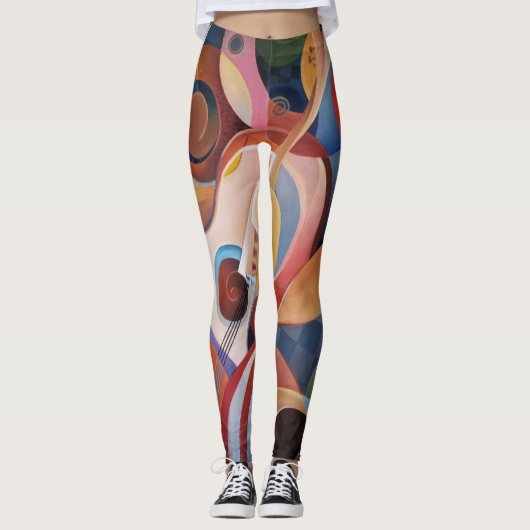 Handgemaakte Muziek Abstract Schilderen Leggings (Voorkant)