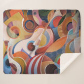 Handgemaakte Muziek Abstract Schilderen Sherpa Deken (Voorkant (horizontaal))