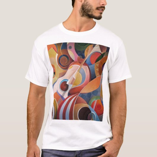 Handgemaakte Muziek Abstract Schilderen T-shirt (Voorkant)