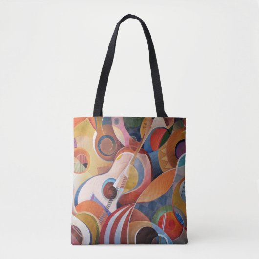 Handgemaakte Muziek Abstract Schilderen Tote Bag (Voorkant)
