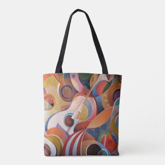 Handgemaakte Muziek Abstract Schilderen Tote Bag (Achterkant)