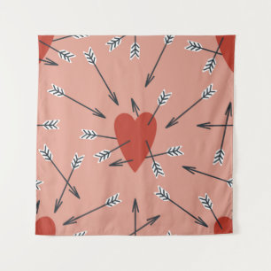 Handgemaakte naadloos patroon met platte illustrat wandkleed
