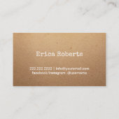 Handgemaakte naaiambachten  karton visitekaartje (Achterkant)