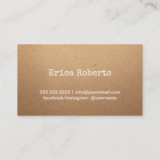 Handgemaakte naaiambachten karton visitekaartje (Achterkant)