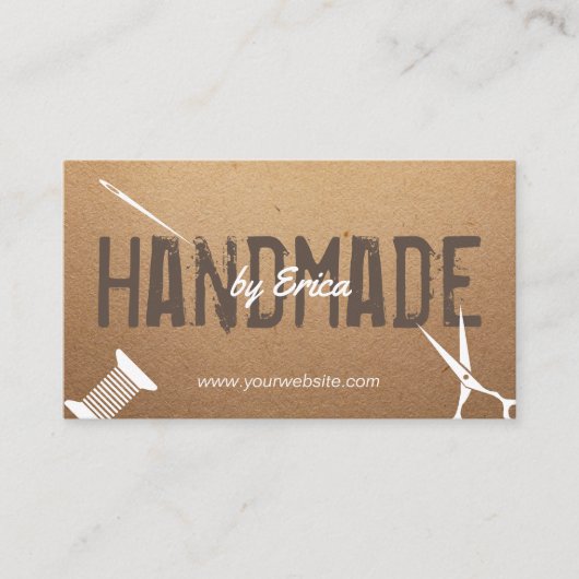 Handgemaakte naaiambachten  karton visitekaartje (Voorkant)