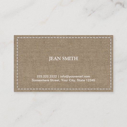 Handgemaakte Naaiende DIY Craft Rustieke Kant & Bu Visitekaartje (Achterkant)