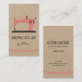 handgemaakte naaimachine aangepast boutique-typogr visitekaartje (Voorkant / Achterkant)