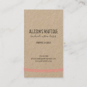 handgemaakte naaimachine aangepast boutique-typogr visitekaartje (Achterkant)