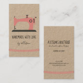 Handgemaakte naairoze handtas — Info Cute Visitekaartje (Voorkant / Achterkant)