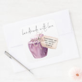 Handgemaakte naam Blackcurrant Jam-label Vierkante Sticker (Envelop)