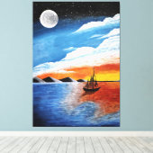 Handgemaakte nachtverf canvas afdruk (Insitu (Houten vloer))