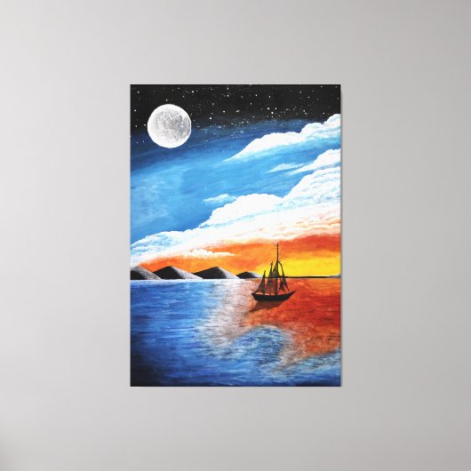 Handgemaakte nachtverf canvas afdruk (Voorkant)