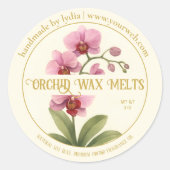 Handgemaakte Orchidee Was Smelt Ronde Sticker (Voorkant)