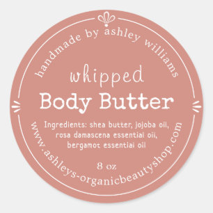 Handgemaakte Organic Body Butter Label TerraCotta