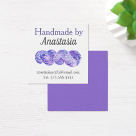 Handgemaakte Paarse Waterverf voor vaartuigen Vierkante Visitekaartjes