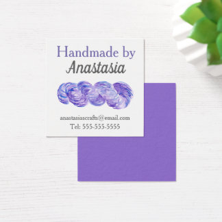 Handgemaakte Paarse Waterverf voor vaartuigen Vierkante Visitekaartjes