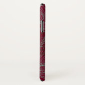 Handgemaakte papavers op donkerrood Case-Mate iPhone case (Achterkant / rechts)