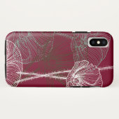 Handgemaakte papavers op donkerrood Case-Mate iPhone case (Achterkant (horizontaal))